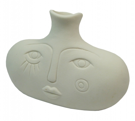 Vaso Face H 11,5 Ceramica Composizione Floreale Addobbi