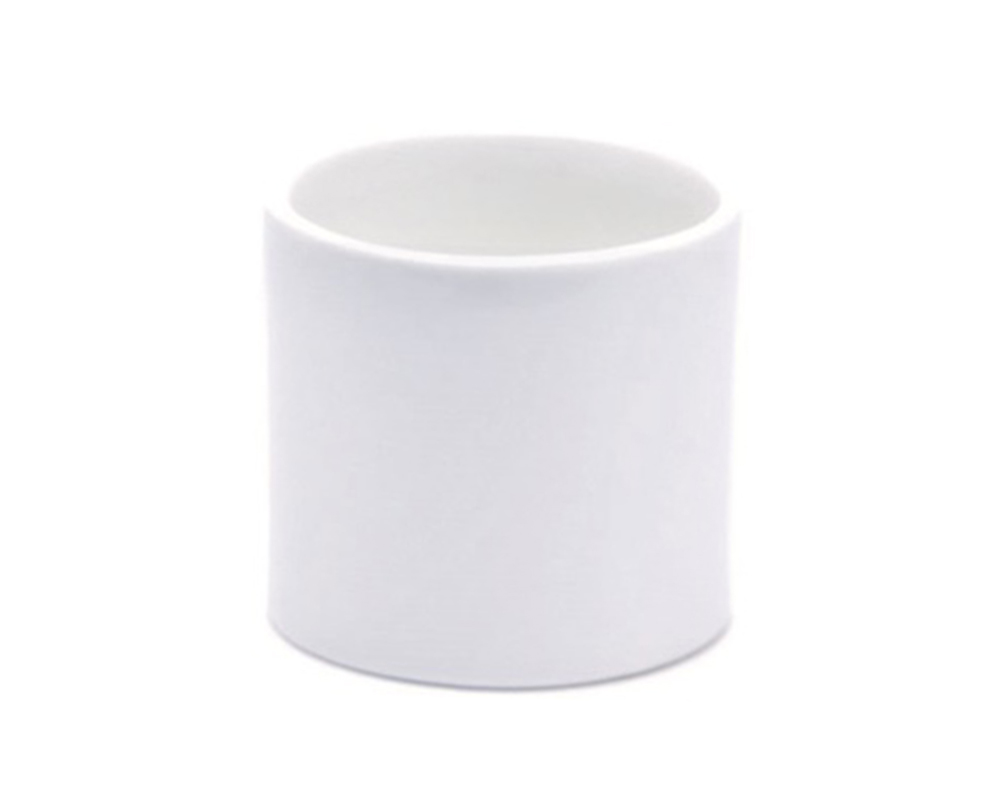 Cilindro Ceramica Bianca D.22xH20 Cm Contenitore Vaso Decorazione Arredo