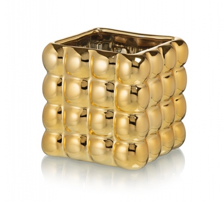 Bubble Cube Gold 11,5x11,5x11,7 Decorazione Composizione Floreale