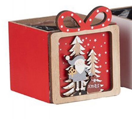 Cassetta Paesaggio Quadra 11,5x12,5x13,5 Decorazioni Natale