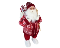 Babbo Natale Rosso Con Sci Cm 80 Decorazione Natalizia