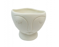 Vaso Ciotola Face H 9 Ceramica Composizione Floreale Addobbi