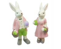 Conigli Brillè H 27 Ceramica Decorazioni Primavera Pasqua