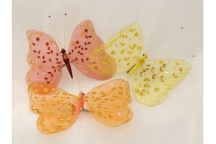 Farfalla Con Molletta, Paillettes E Perle 23x17 Cm