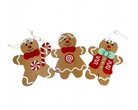 Biscotti Legno Pan Di Zenzero Pz 6 Decorazioni Appendere Addobbi Natale