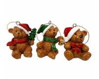 Orsetto Resina 6 Pz Addobbi Natale Decorazioni Albero