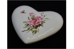 Cuore In Ceramica Con Rose
