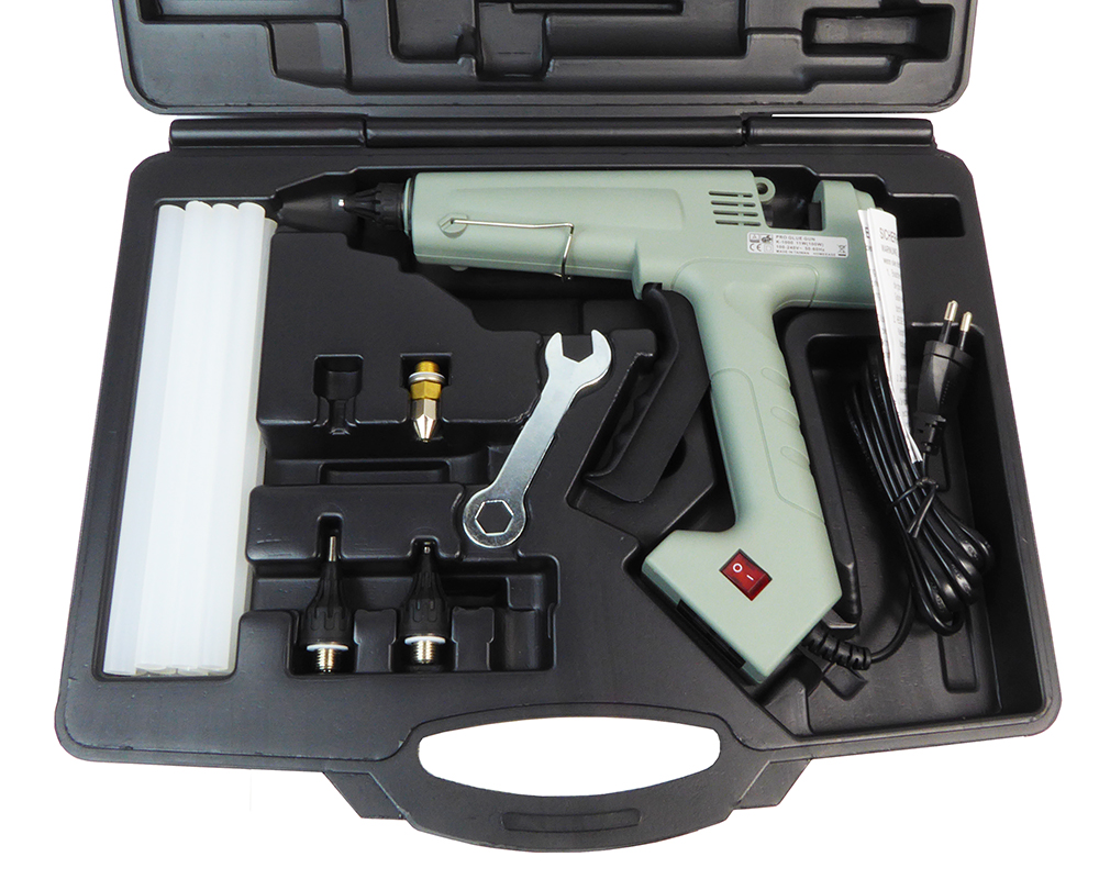 ECD Germany Kit Pistola Colla a Caldo 500W con Cartucce Valigetta senza Cavo Pistola Colla a Caldo 