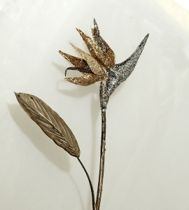 Fiore Del Paradiso Sterlizia Glitterata Brown/silver Da 85 Cm